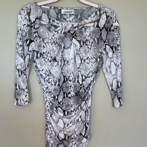 Jennifer Lopez Blouse cutout neck  snakeskin Medium